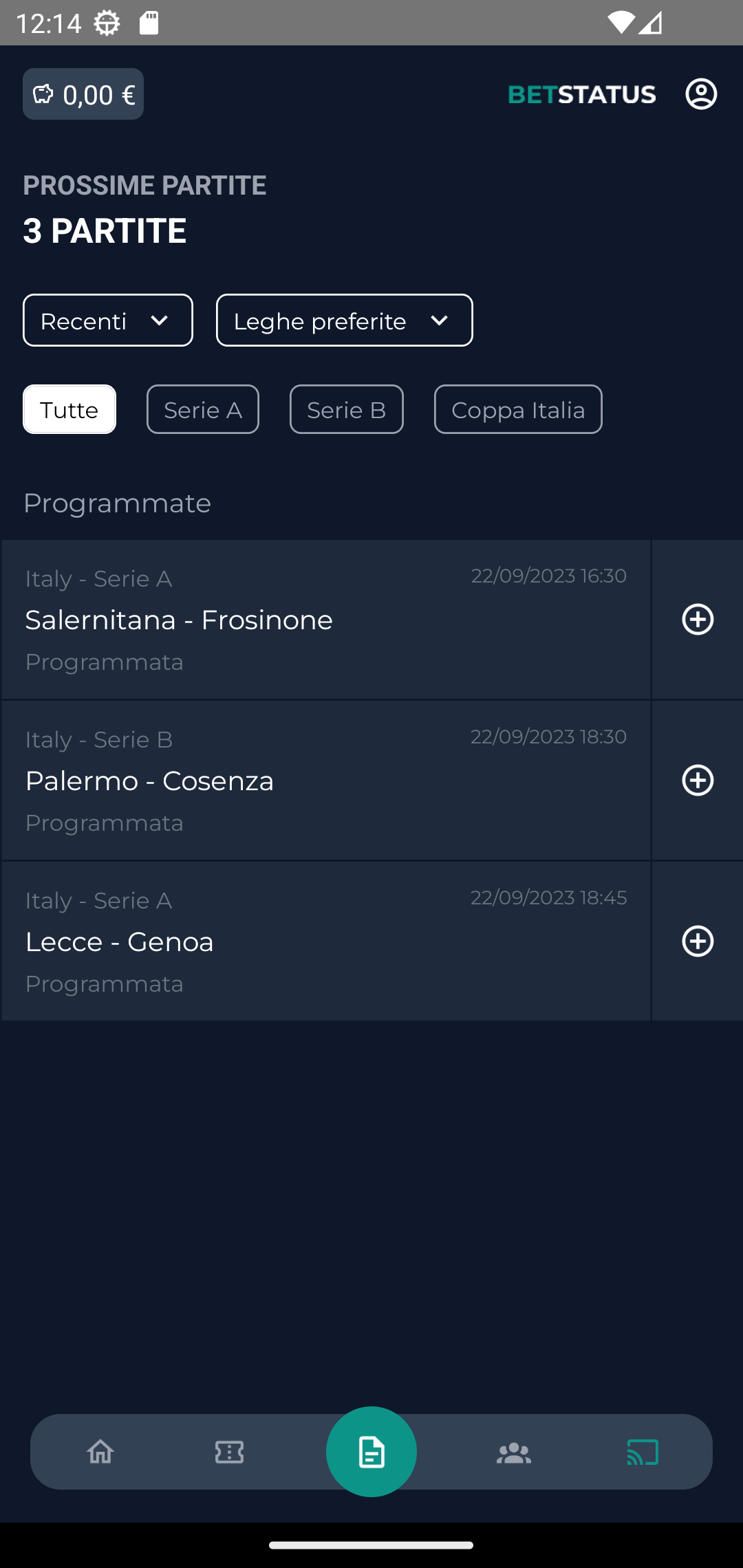 Prossime Partite